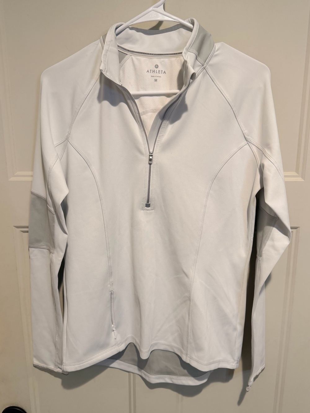Athleta Women’s White Half Zip Performance Top Pullover - M